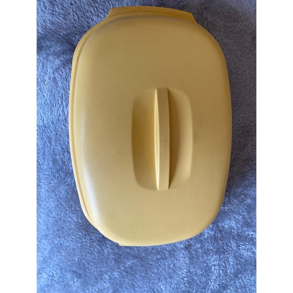 Tupperware Vegetable Dish 70s Harvest Gold Oblong Vintage Steamer Serving